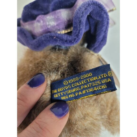Boyds Bears BERNADETTE DEBEARVOIRE #918443 6" Plush Bear Tags Purple Hat - Picture 7 of 10